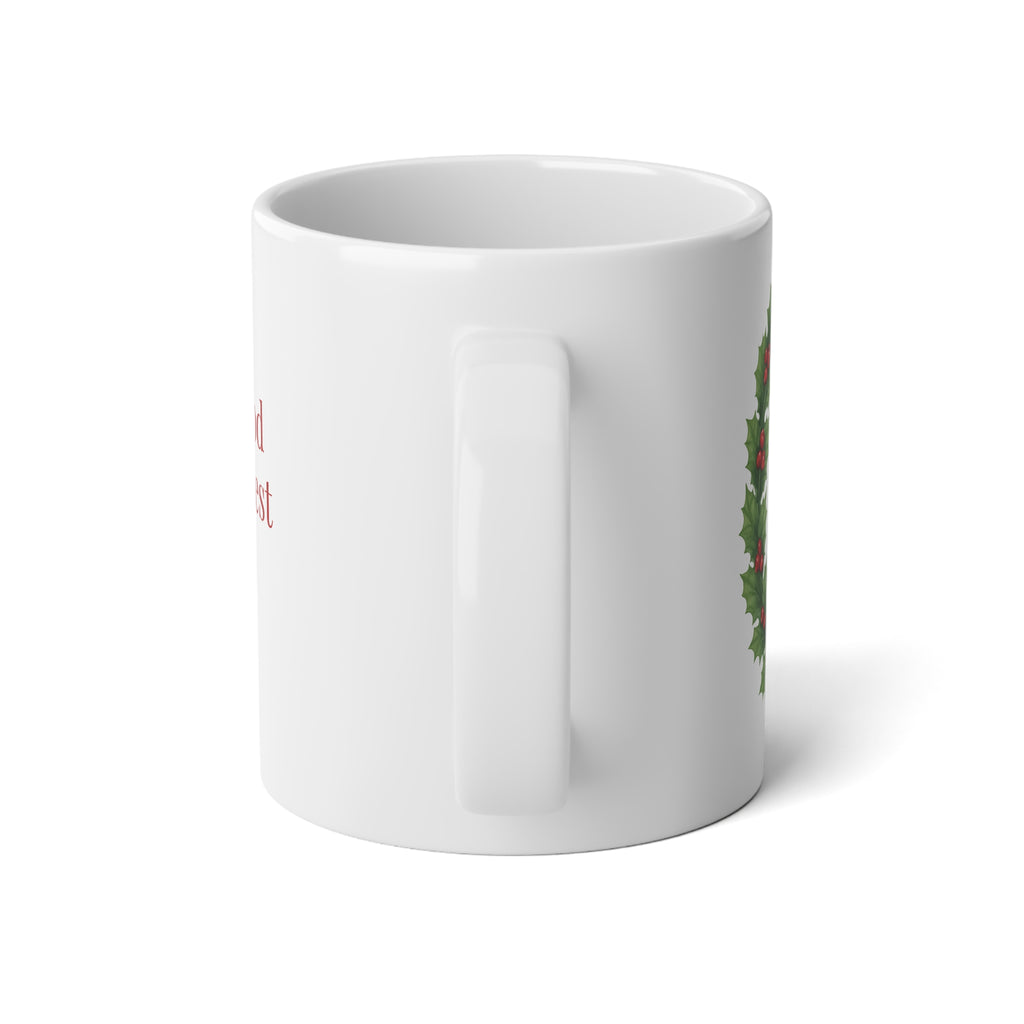 Luke 2:14 Glory to God Christmas wreath Jumbo Mug-20oz
