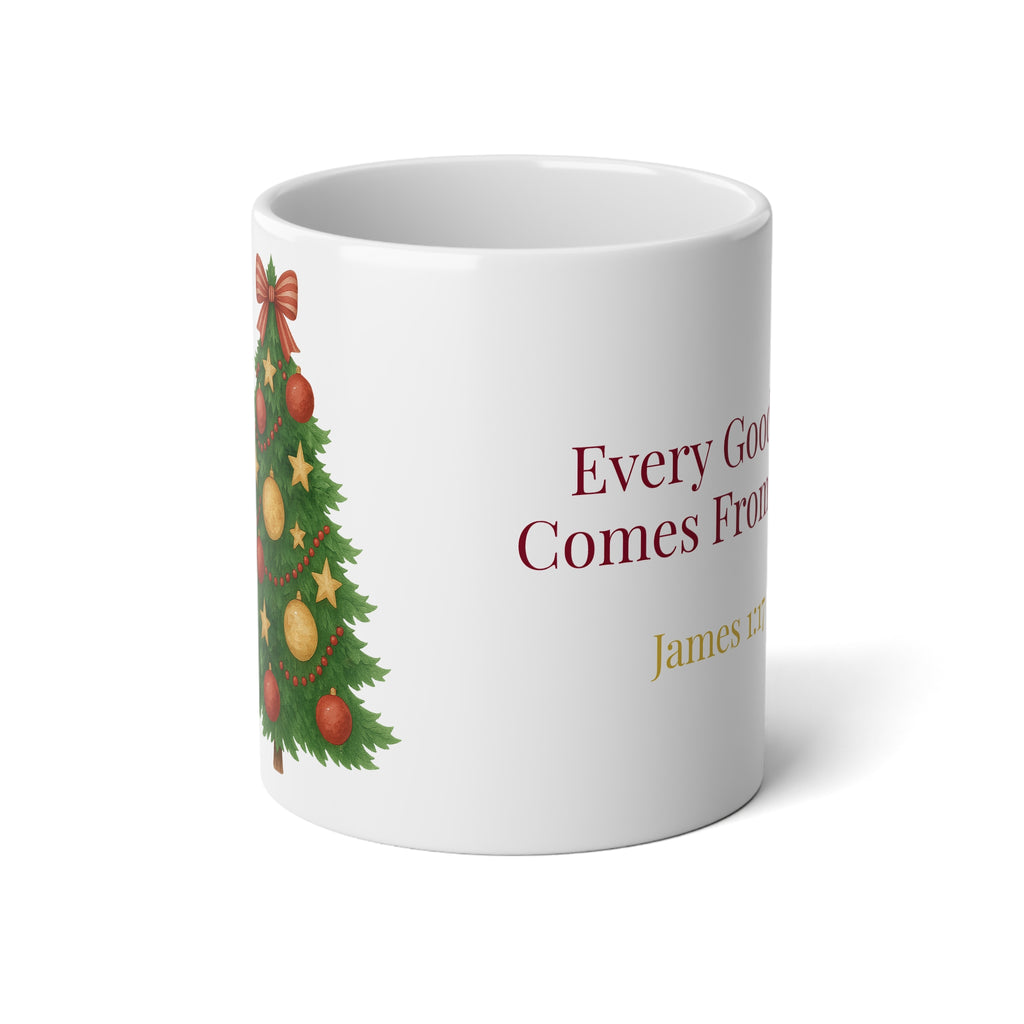 James 1:17 Every good gift Christmas tree Jumbo Mug-20oz