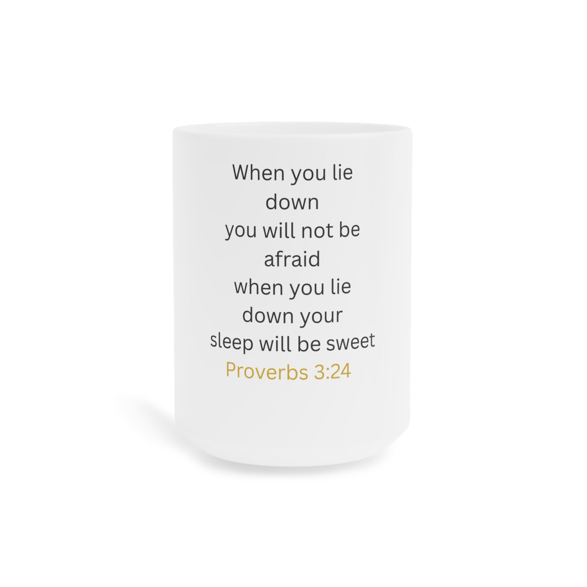 Proverbs 3:24 Scripture Mug — Inspirational Ceramic Coffee Cup