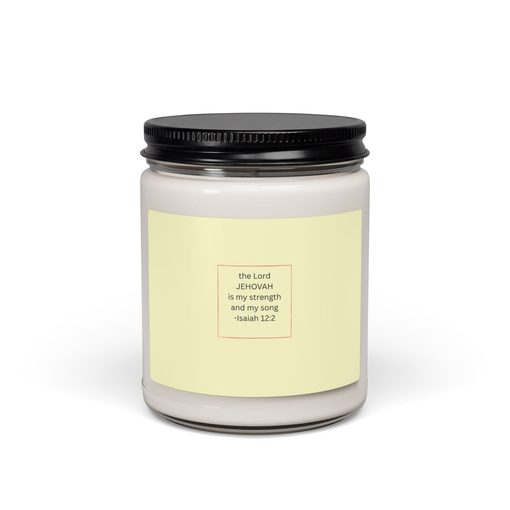 Jehovah is My Strength candle Scented Soy Candle, 9oz | Isaiah 12:2 scripture jar