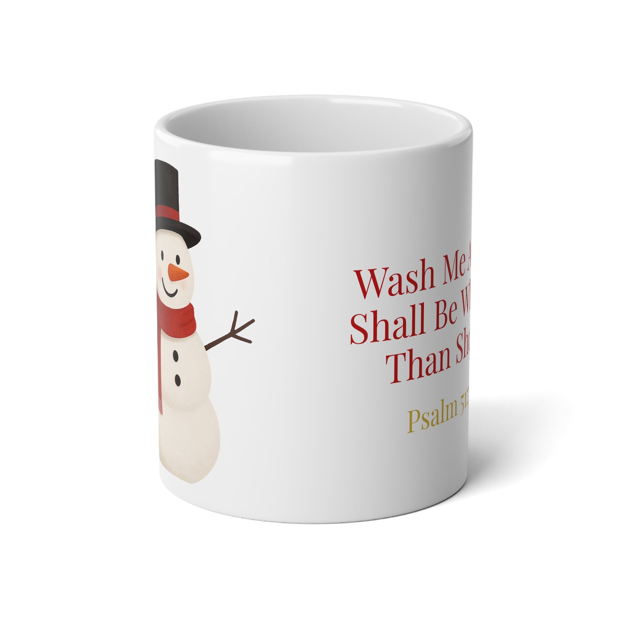 Psalm 51:7 Whiter than snow Cozy Snowman Jumbo Mug-20oz