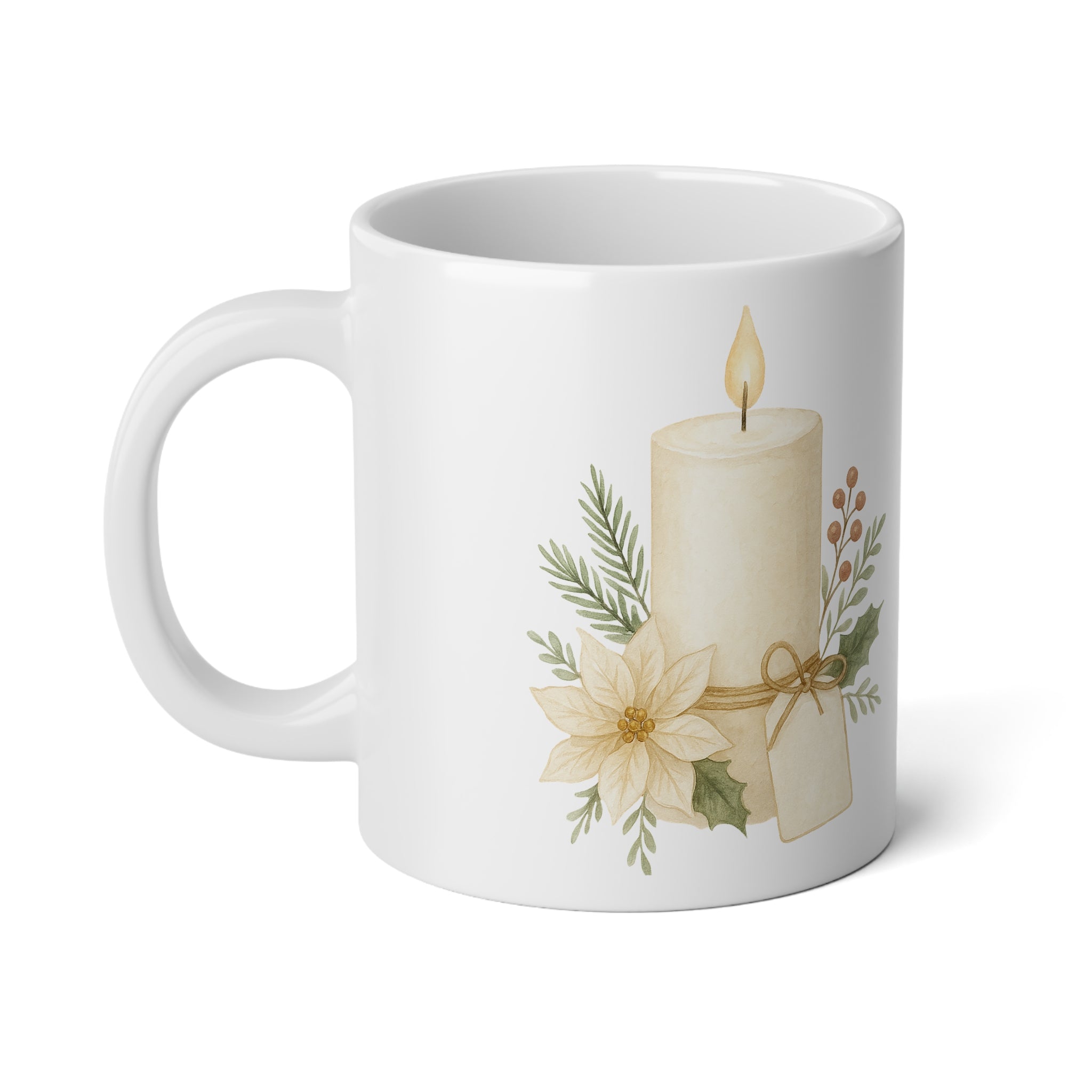 Psalm 27:1 The Lord is my light Christmas candle Jumbo Mug-20oz