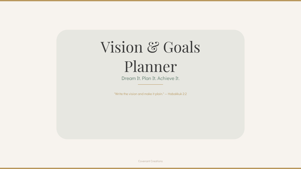 Vision & Goals Planner-Instant PDF Download