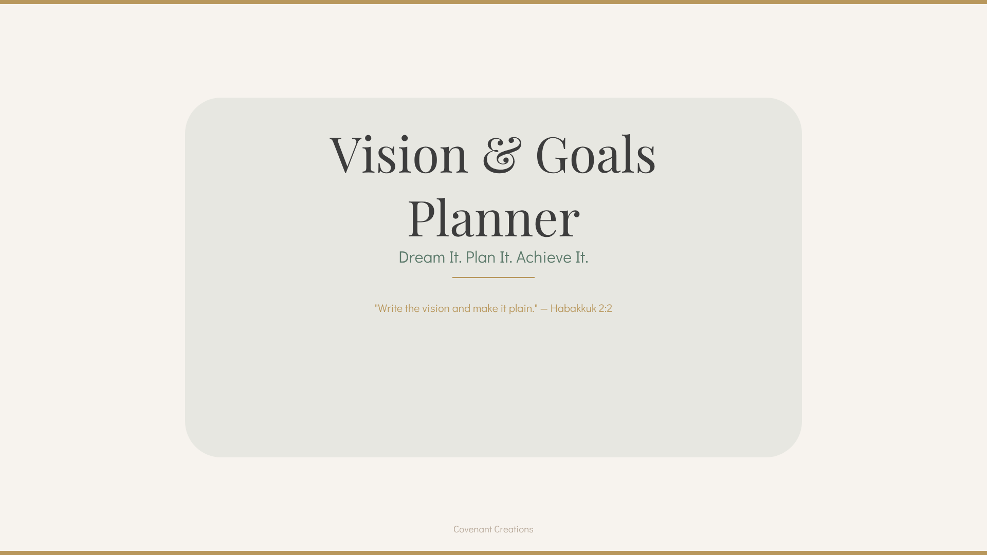 Vision & Goals Planner-Instant PDF Download