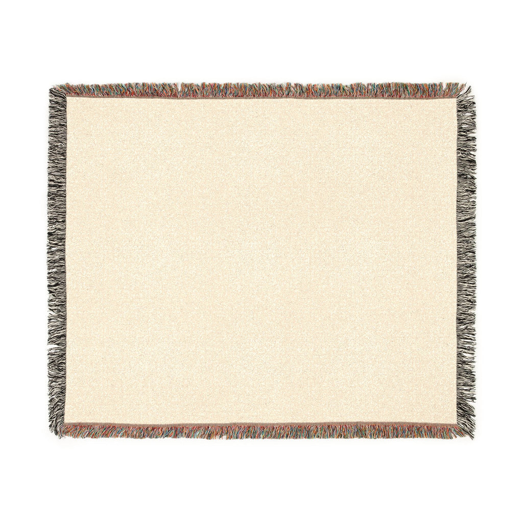 Cream Woven Throw Blanket with Fringe — Cozy Neutral Accent for Living Room, Bedroom & Outdoor Use
