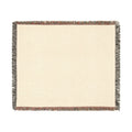 Cream Woven Throw Blanket with Fringe — Cozy Neutral Accent for Living Room, Bedroom & Outdoor Use