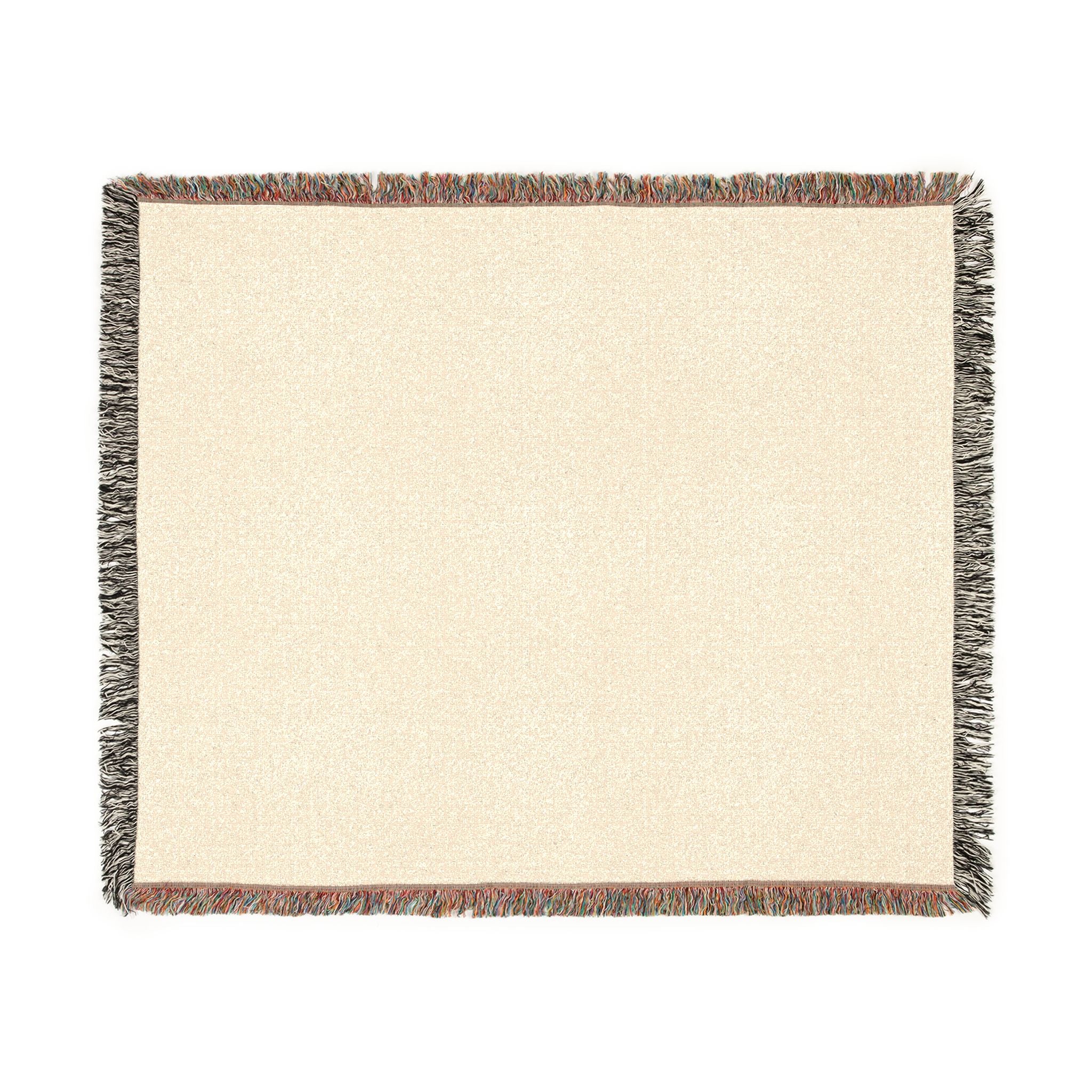 Cream Woven Throw Blanket with Fringe — Cozy Neutral Accent for Living Room, Bedroom & Outdoor Use