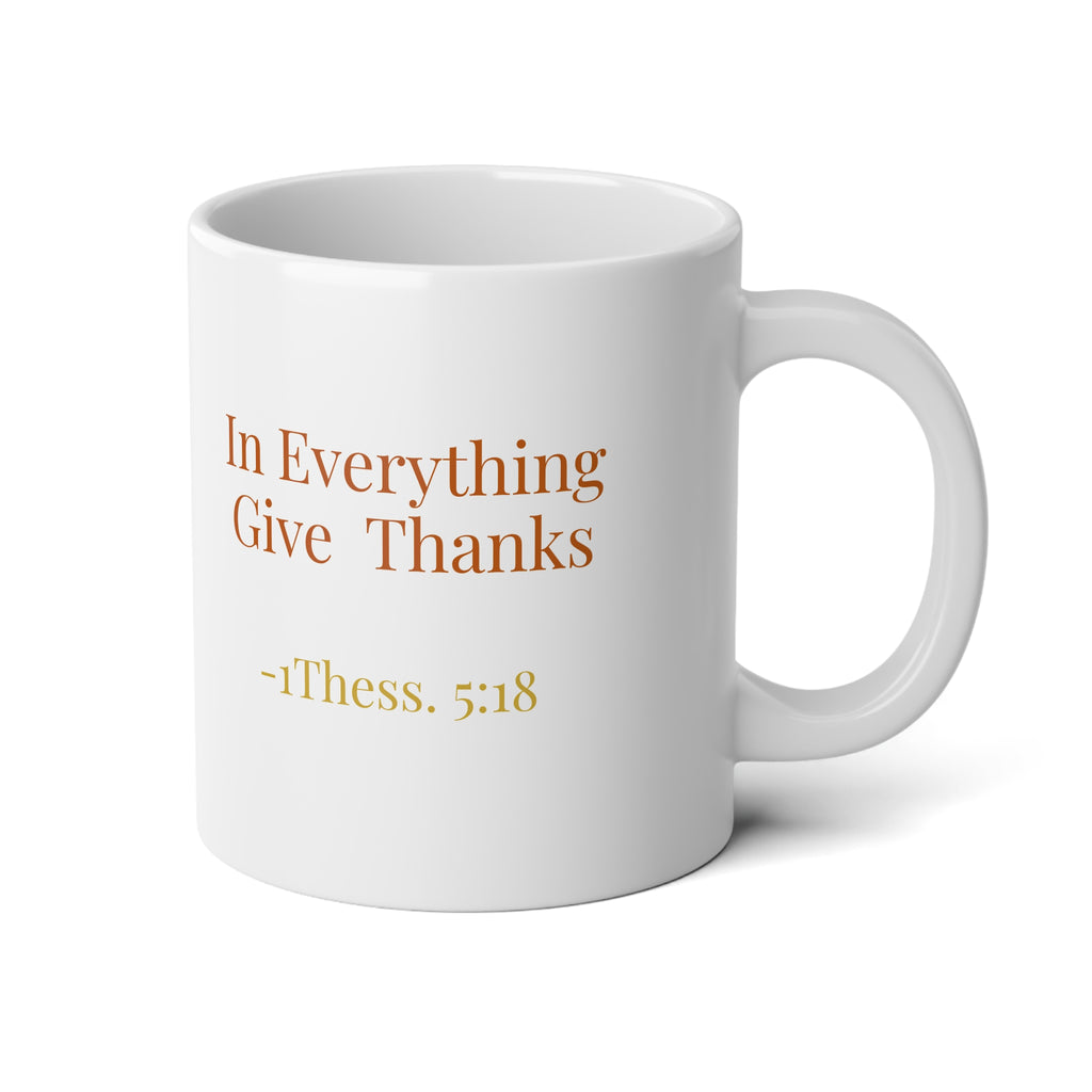 1 Thessalonians 5:18 In everything give thanks illuminated leaves Jumbo Mug-20oz