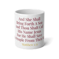 Matthew 1:21 Savior Is Born Christmas Scripture Jumbo Mug – 20oz