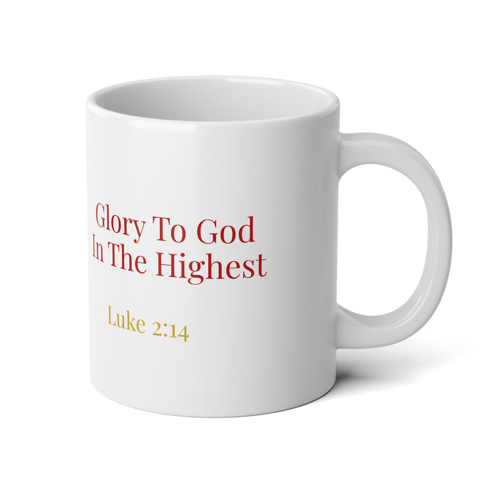 Luke 2:14 Glory to God Christmas wreath Jumbo Mug-20oz