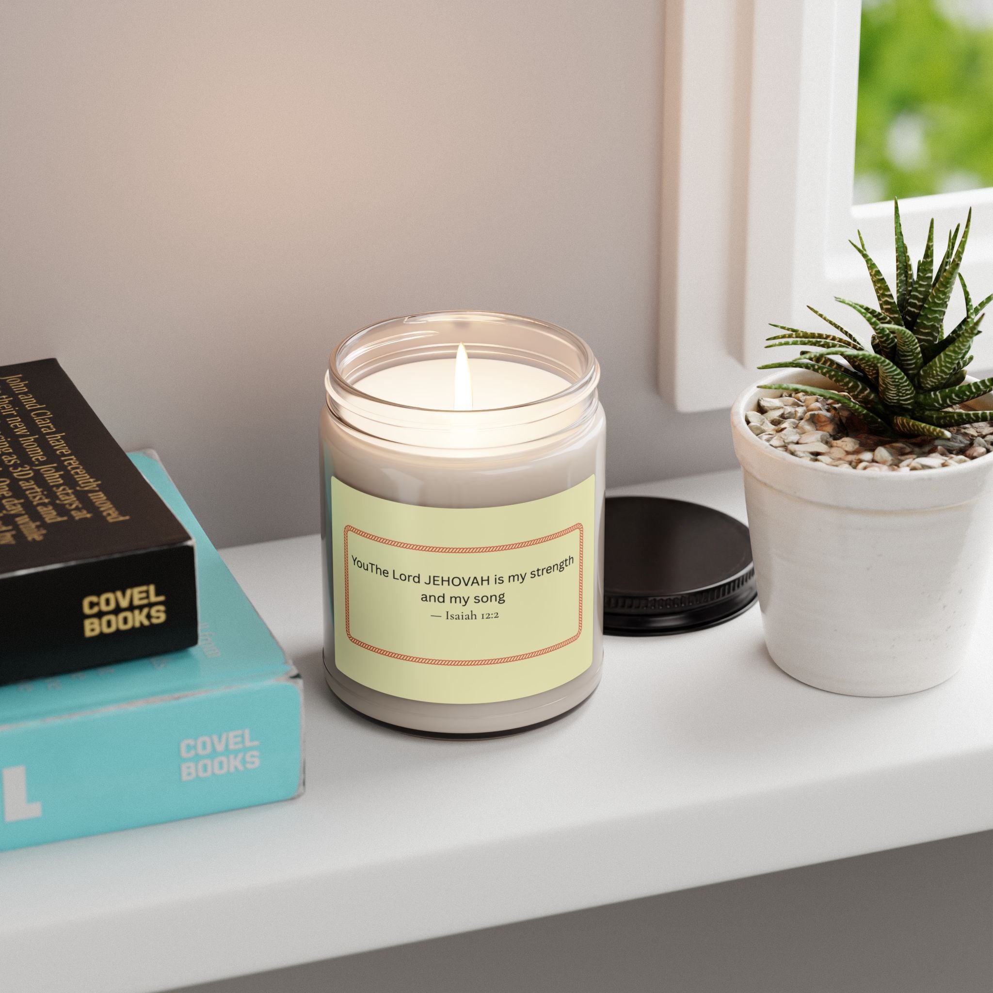 Jehovah is My Strength candle Scented Soy Candle, 9oz | Isaiah 12:2 scripture jar