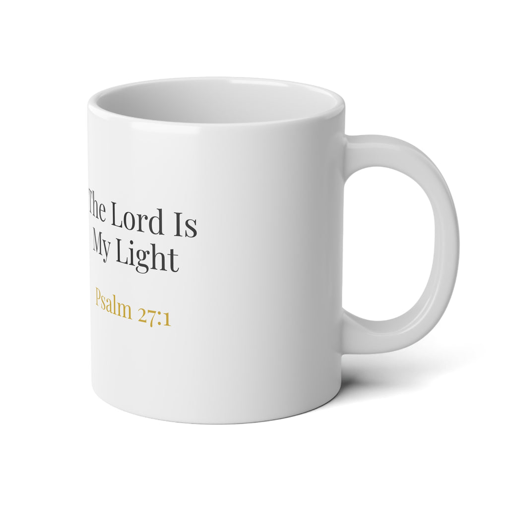 Psalm 27:1 The Lord is my light Christmas candle Jumbo Mug-20oz
