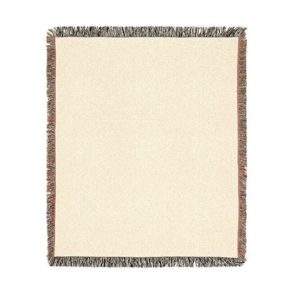 Cream Woven Throw Blanket with Fringe — Cozy Neutral Accent for Living Room, Bedroom & Outdoor Use