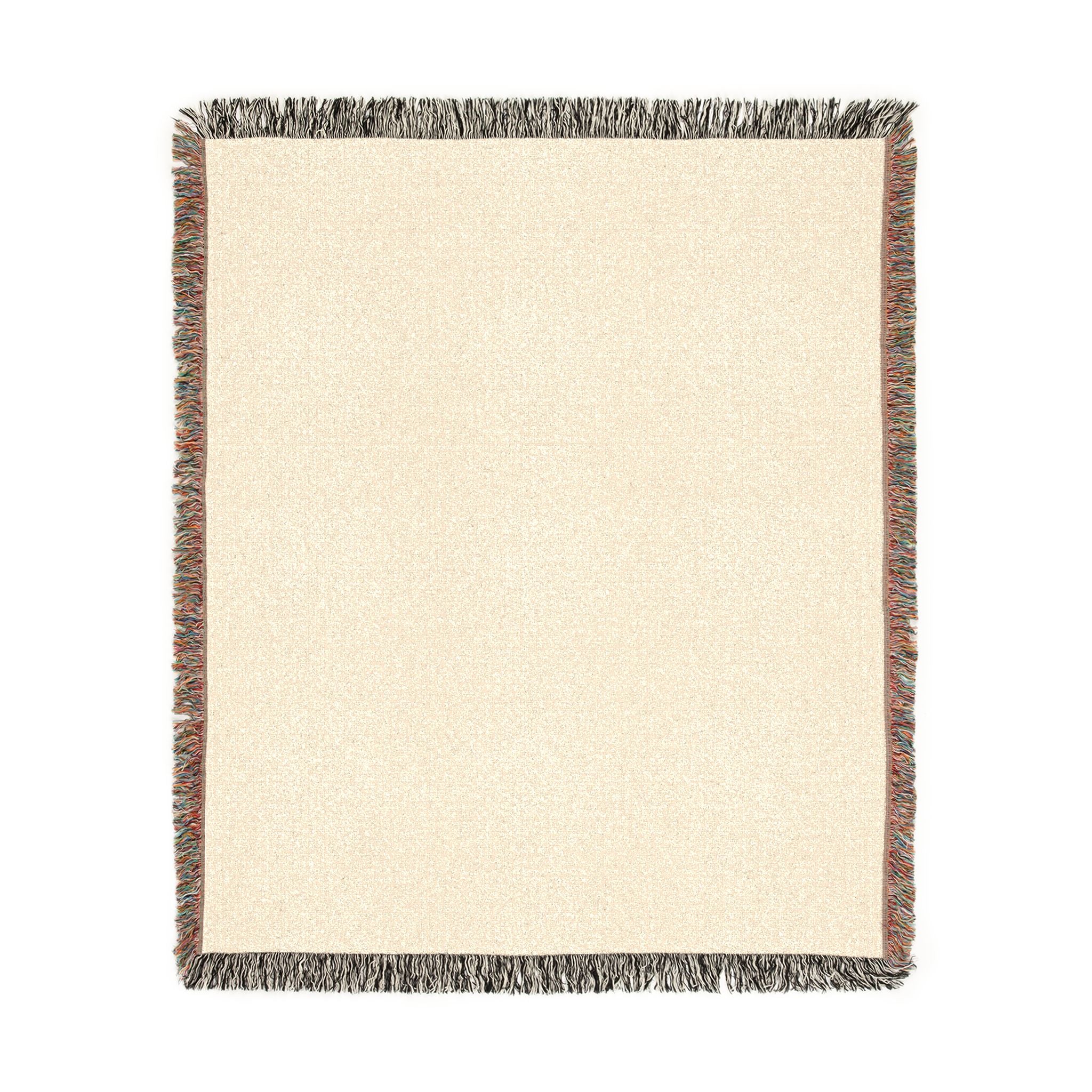 Cream Woven Throw Blanket with Fringe — Cozy Neutral Accent for Living Room, Bedroom & Outdoor Use
