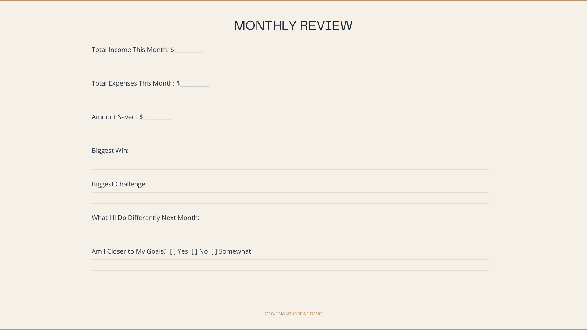 Men's Edition Premium Monthly Budget Review Sheet – Instant Single-Page PDF Download