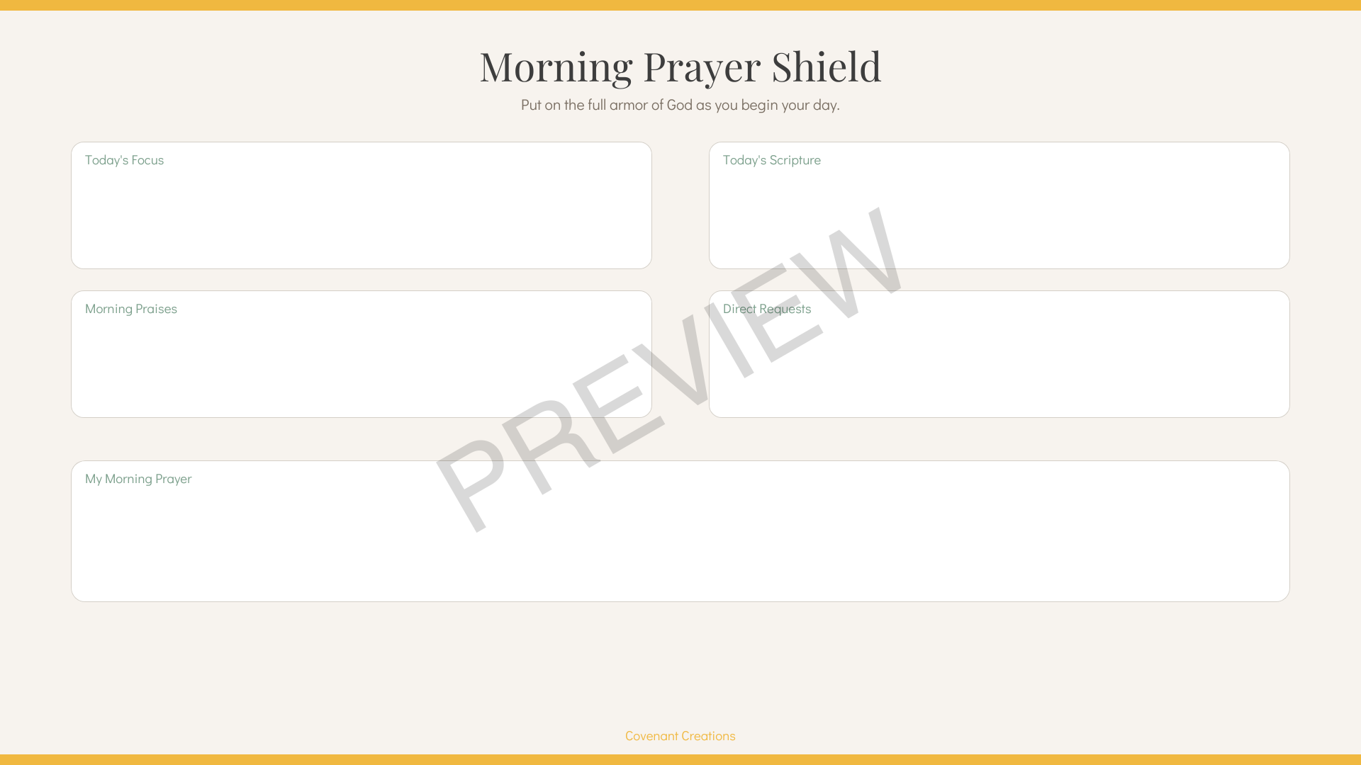 Daily Prayer Journal Digital Download PDF | 18-Page Faith & Prayer Sanctuary Planner | Covenant Creations