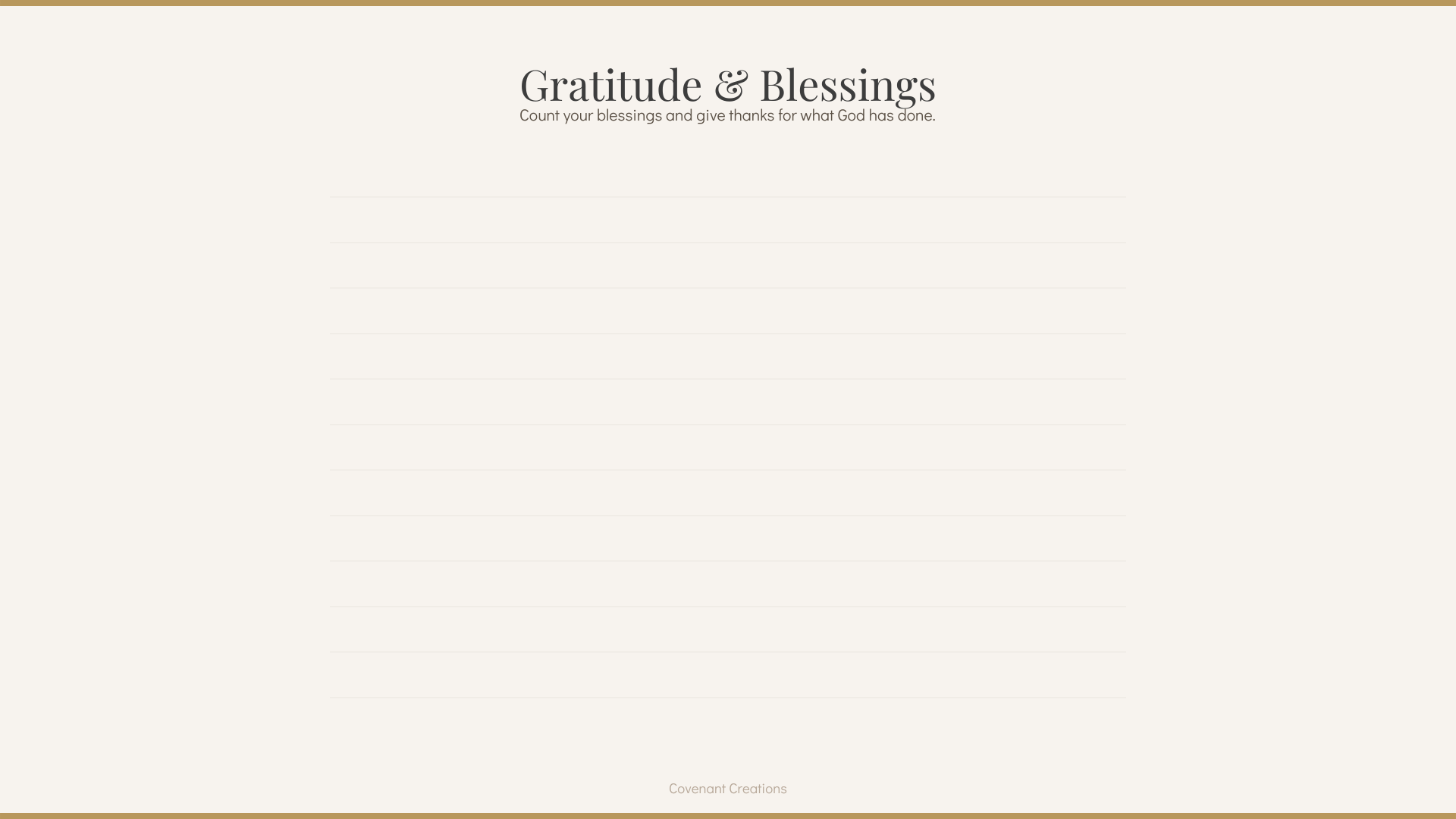 Daily Gratitude and Blessings Journal Page | Christian Prayer & Praise Digital Download PDF