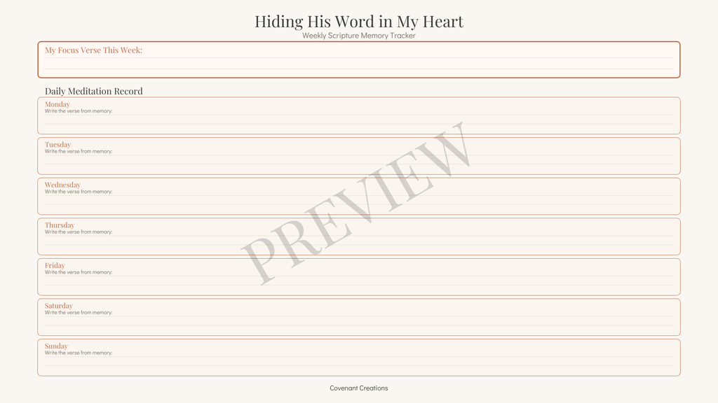 Daily Devotional Journal Digital Download PDF | 18-Page Faith Sanctuary Reflection Planner | Covenant Creations
