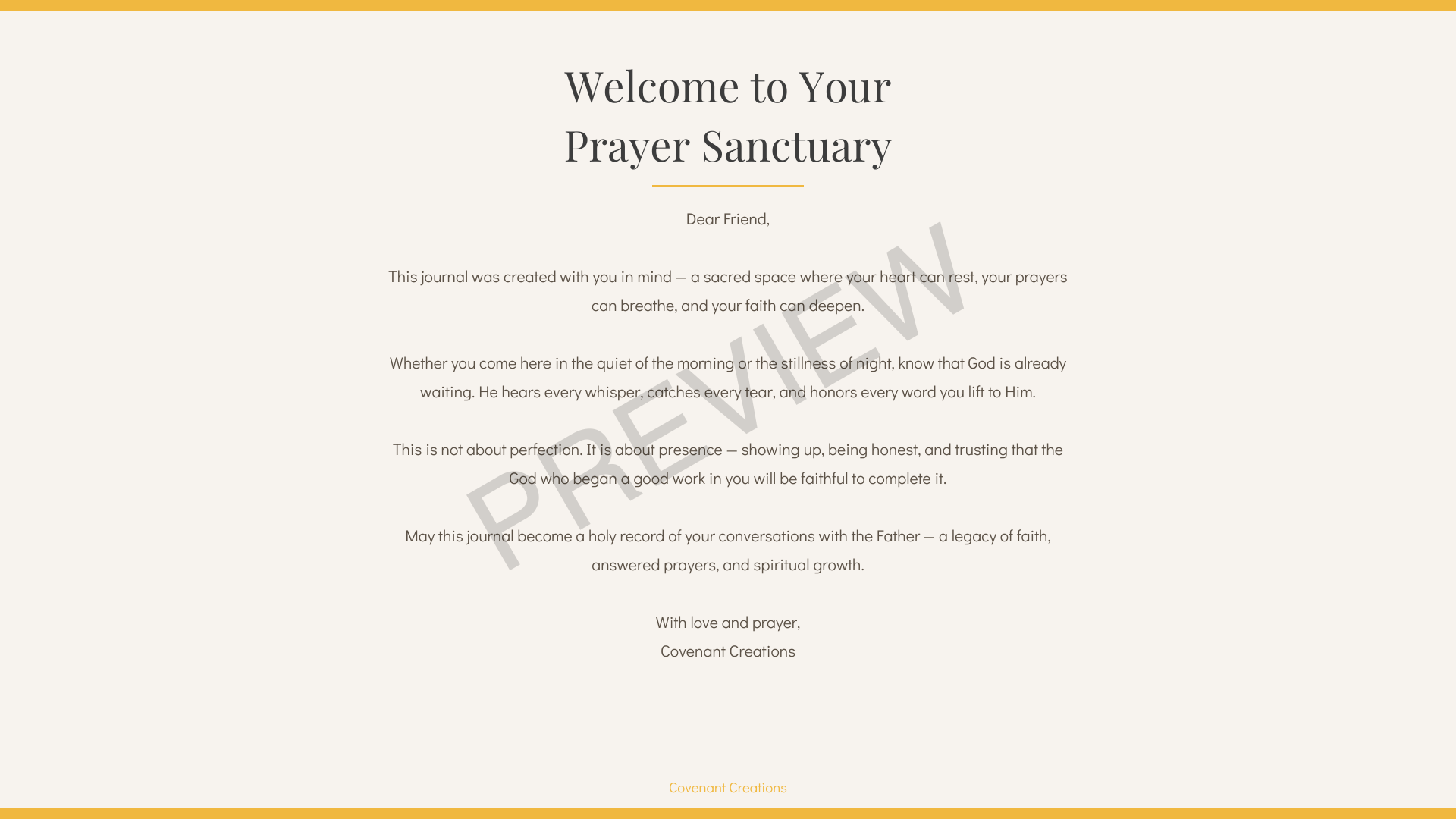 Daily Prayer Journal Digital Download PDF | 18-Page Faith & Prayer Sanctuary Planner | Covenant Creations