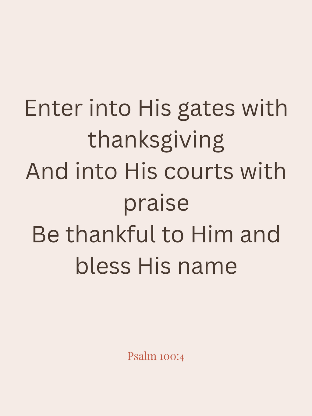 Psalm 100:4 Instant Digital Wall Art Print